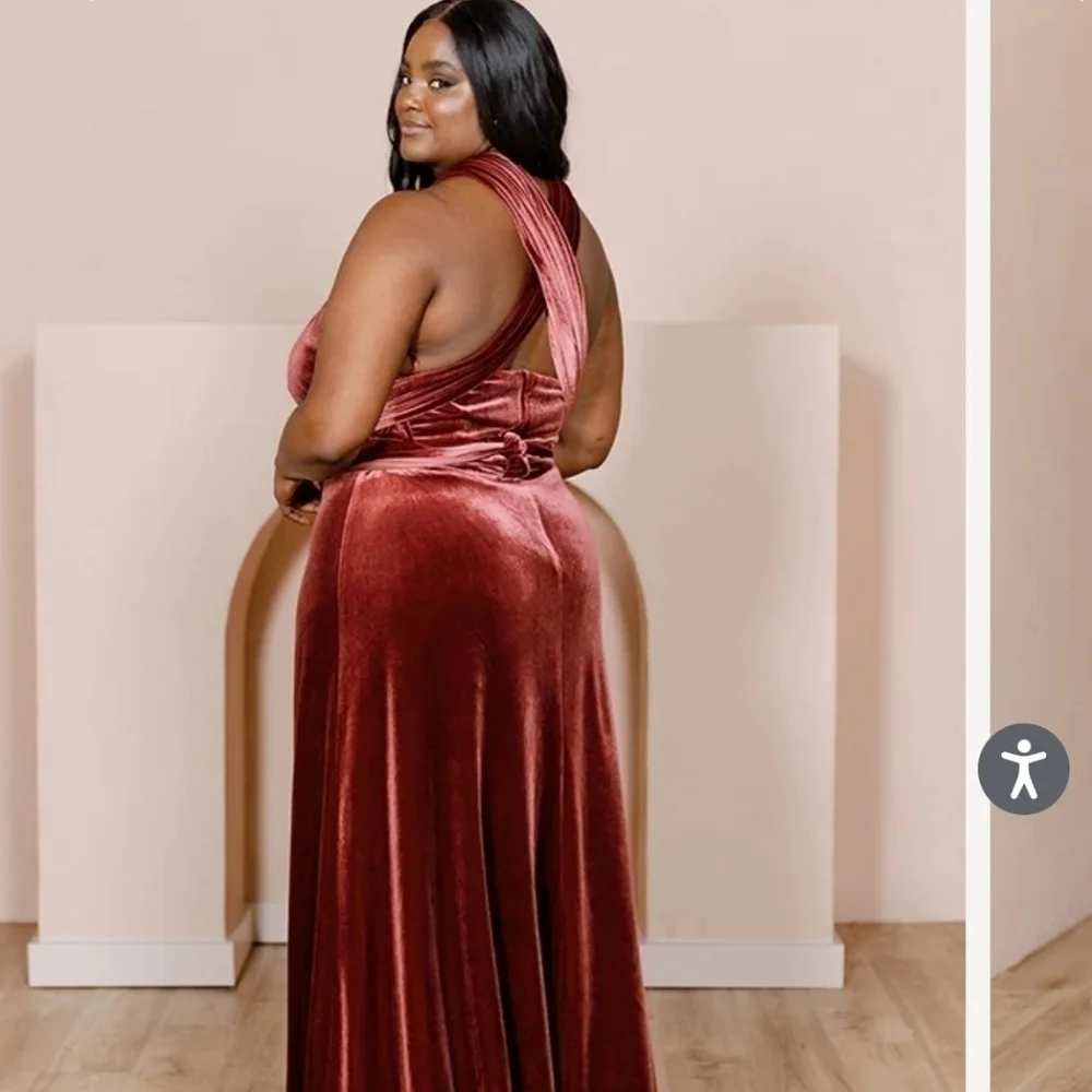 Revelry Convertible Dusty Rose Dress  Bridesmaid Wedding Formal Dress XL - Picture 3 of 11